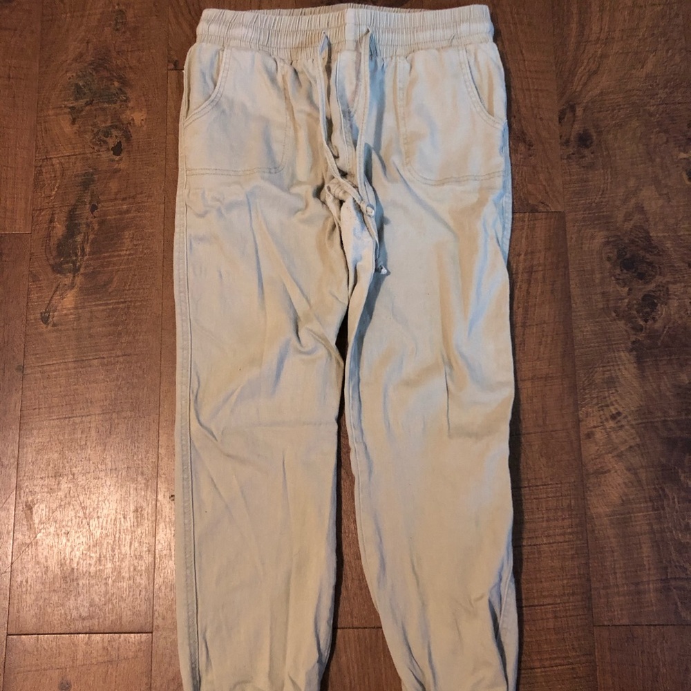 Woman’s beige jogger pants